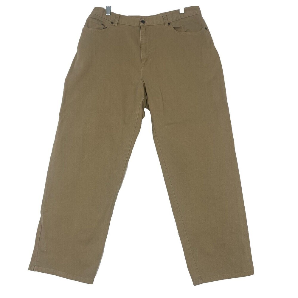Vintage Lauren Jeans Co Ralph Lauren Womens‎ Tan Bootcut Pants Size 16 Wide Leg